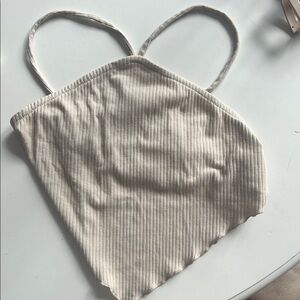 Cream Ribbed Open Back Napkin Top